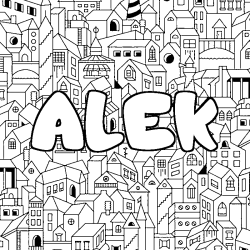 Coloración del nombre ALEK - decorado ciudad
