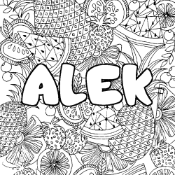 Coloración del nombre ALEK - decorado mandala de frutas