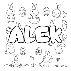 Coloración del nombre ALEK - decorado Pascua
