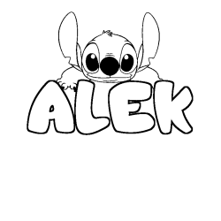 Coloración del nombre ALEK - decorado Stitch