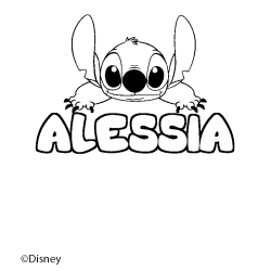 Coloración del nombre ALESSIA - decorado Stitch