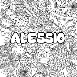 Coloración del nombre ALESSIO - decorado mandala de frutas