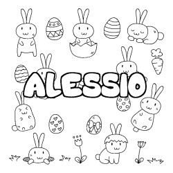 Coloración del nombre ALESSIO - decorado Pascua