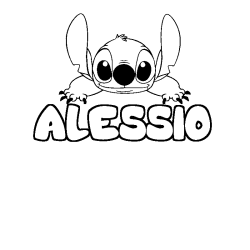 Coloración del nombre ALESSIO - decorado Stitch
