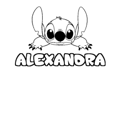 Coloración del nombre ALEXANDRA - decorado Stitch