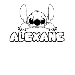 Coloración del nombre ALEXANE - decorado Stitch