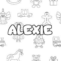 Coloración del nombre ALEXIE - decorado juguetes