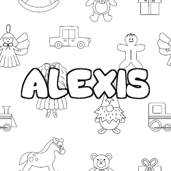 Coloración del nombre ALEXIS - decorado juguetes