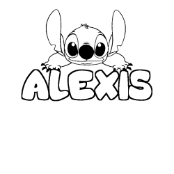 Coloración del nombre ALEXIS - decorado Stitch