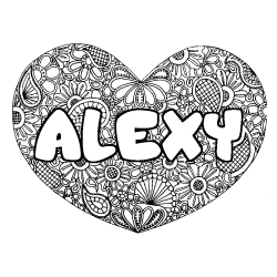 Coloración del nombre ALEXY - decorado juguetes - Maxi Dibujos