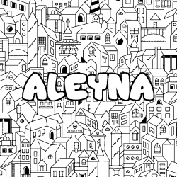 Coloración del nombre ALEYNA - decorado ciudad