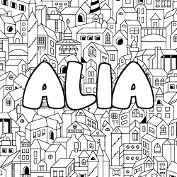 Coloración del nombre ALIA - decorado ciudad