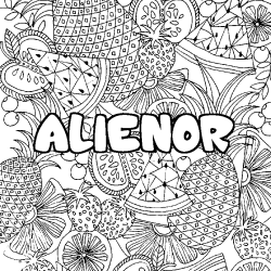 Coloración del nombre ALIENOR - decorado mandala de frutas