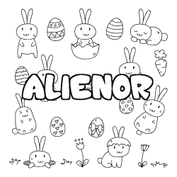 Coloración del nombre ALIENOR - decorado Pascua
