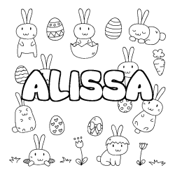 Coloración del nombre ALISSA - decorado Pascua