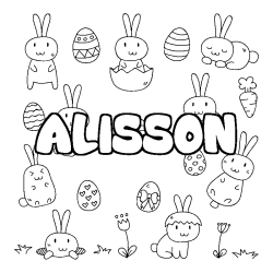 Coloración del nombre ALISSON - decorado Pascua