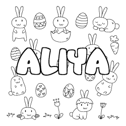 Coloración del nombre ALIYA - decorado Pascua