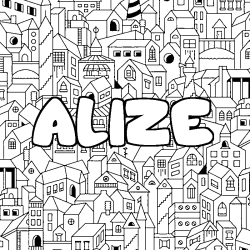Coloración del nombre ALIZE - decorado ciudad