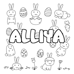 Coloración del nombre ALLIYA - decorado Pascua