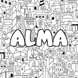Coloración del nombre ALMA - decorado ciudad