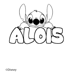 Coloración del nombre ALOIS - decorado Stitch