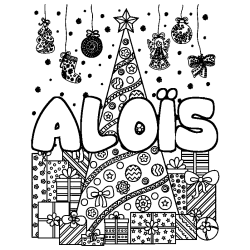 Coloración del nombre ALOÏS - decorado árbol de Navidad y regalos