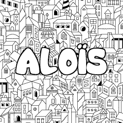 Coloración del nombre ALOÏS - decorado ciudad