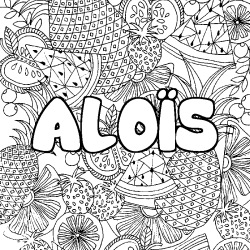 Coloración del nombre ALOÏS - decorado mandala de frutas