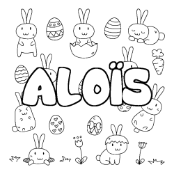 Coloración del nombre ALOÏS - decorado Pascua