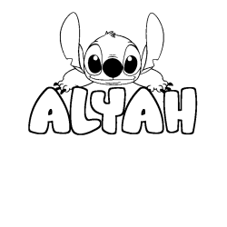 Coloración del nombre ALYAH - decorado Stitch