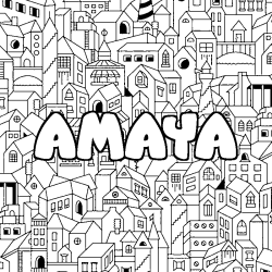 Coloración del nombre AMAYA - decorado ciudad