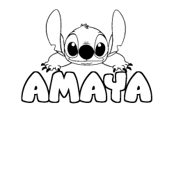 Coloración del nombre AMAYA - decorado Stitch