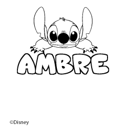 Coloración del nombre AMBRE - decorado Stitch