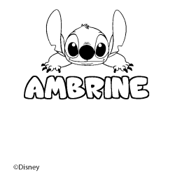 Coloración del nombre AMBRINE - decorado Stitch
