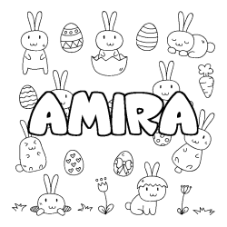 Coloración del nombre AMIRA - decorado Pascua