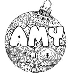 Coloración del nombre AMY - decorado bola de Navidad