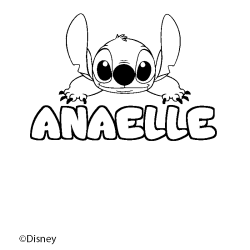 Coloración del nombre ANAELLE - decorado Stitch