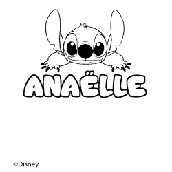 Coloración del nombre ANAËLLE - decorado Stitch