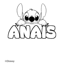 Coloración del nombre ANAIS - decorado Stitch
