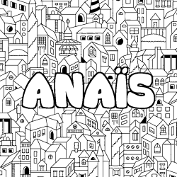 Coloración del nombre ANAÏS - decorado ciudad