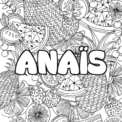 Coloración del nombre ANAÏS - decorado mandala de frutas