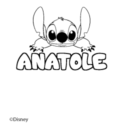 Coloración del nombre ANATOLE - decorado Stitch