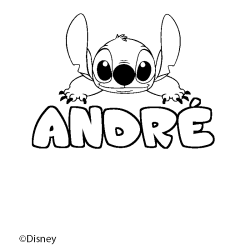 Coloración del nombre ANDRÉ - decorado Stitch