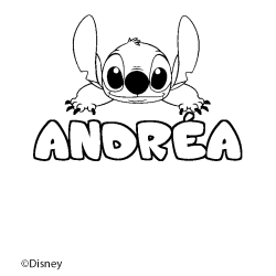 Coloración del nombre ANDRÉA - decorado Stitch