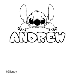 Coloración del nombre ANDREW - decorado Stitch