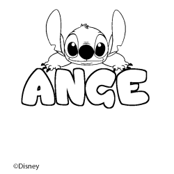 Coloración del nombre ANGE - decorado Stitch