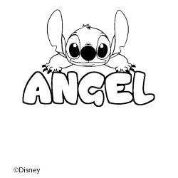 Coloración del nombre ANGEL - decorado Stitch