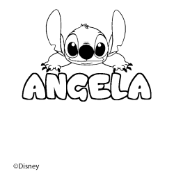 Coloración del nombre ANGELA - decorado Stitch