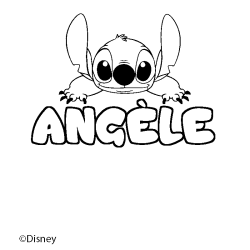 Coloración del nombre ANGÈLE - decorado Stitch