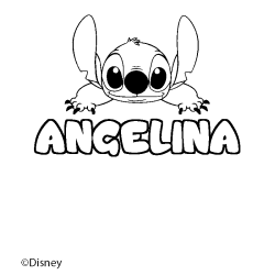 Coloración del nombre ANGELINA - decorado Stitch